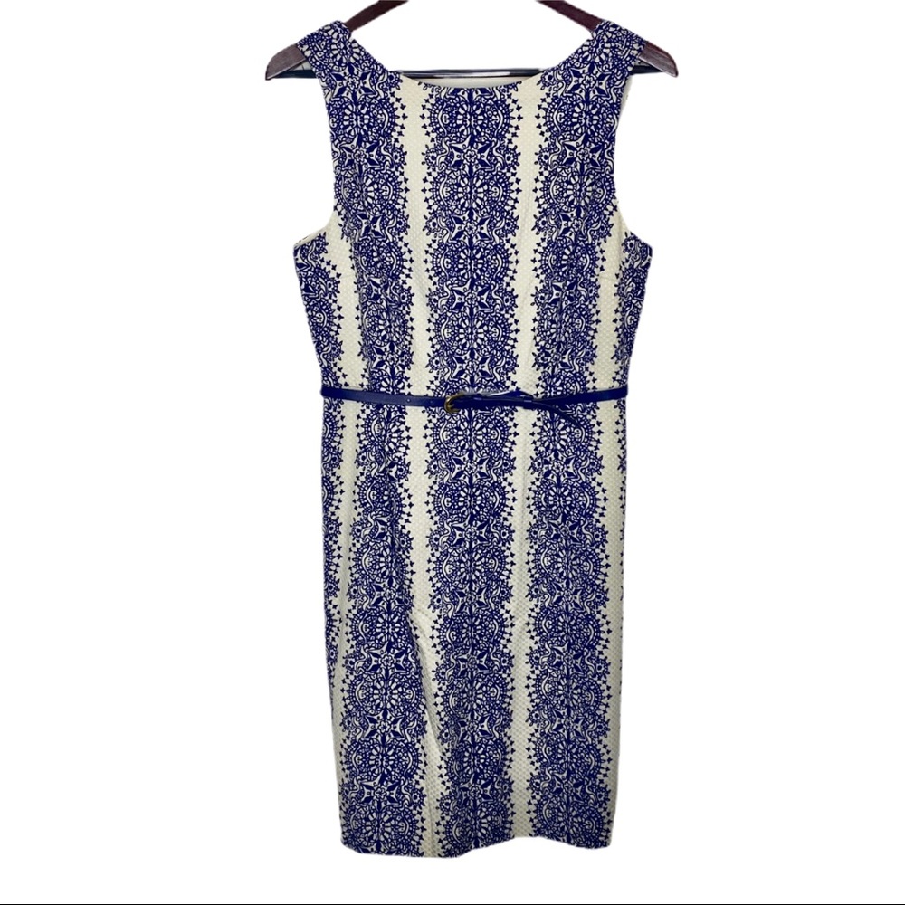 The Limited Navy and Cream Sleeveles dress